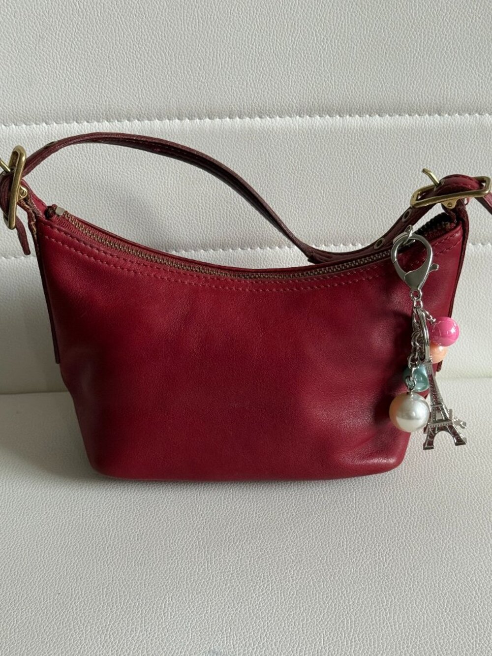 Vintage Coach Red Legacy West Demi 9844 Hobo Baguette Bag